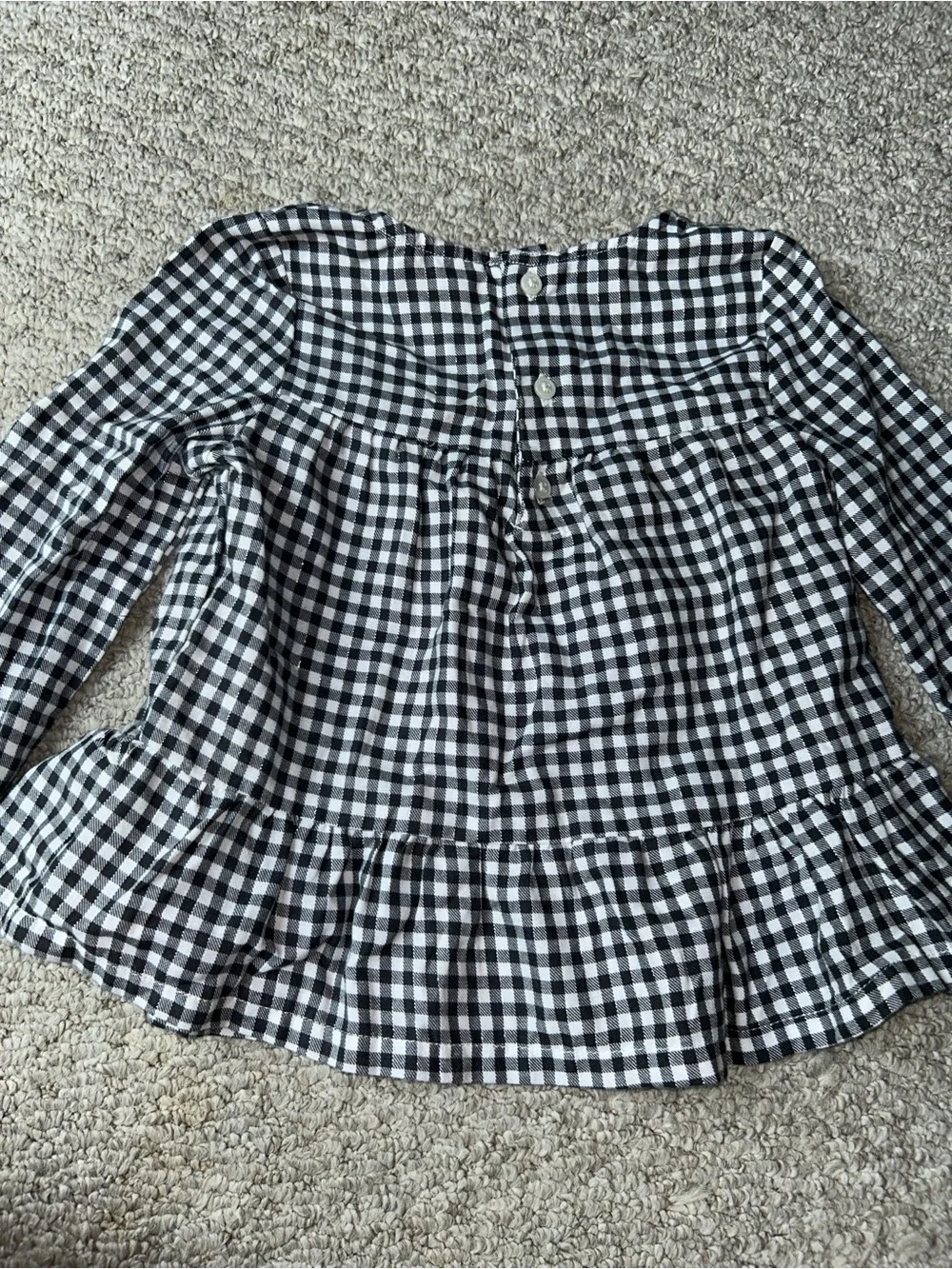Carter's Black & White Gingham Ruffle Tunic